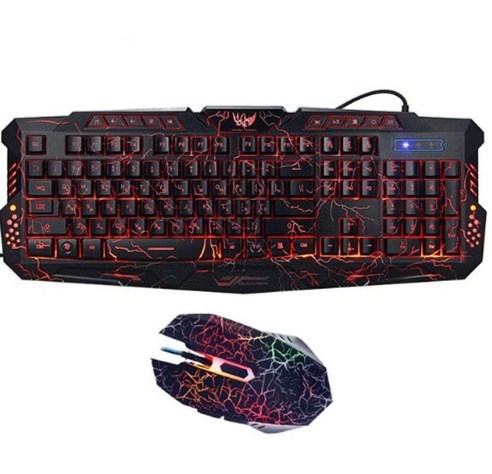 J10 RGB Gaming Keyboard and Mouse Set - Wired USB, 108 Keys, Tri-Color Backlit