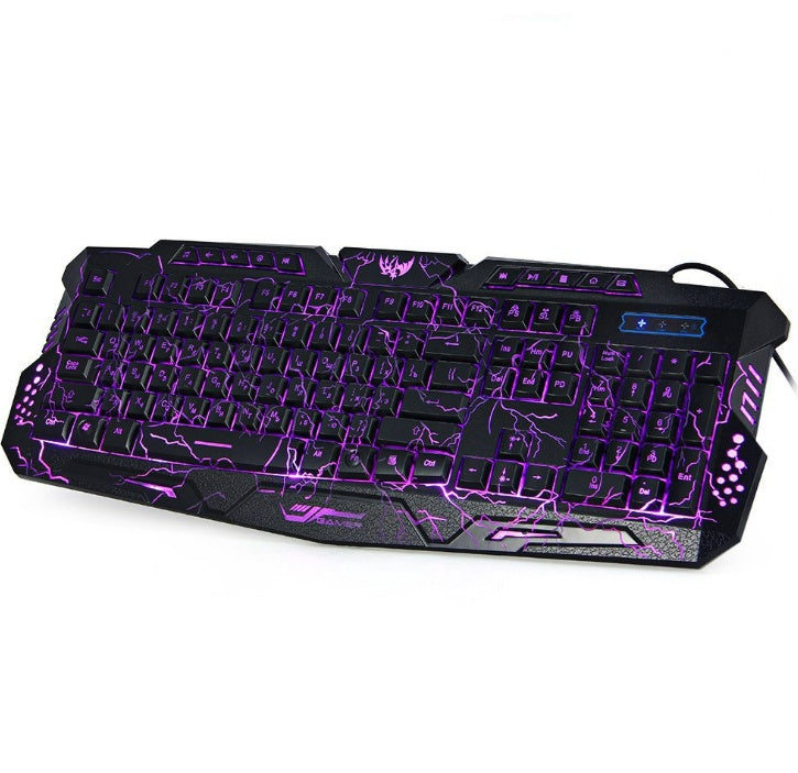 J10 RGB Gaming Keyboard and Mouse Set - Wired USB, 108 Keys, Tri-Color Backlit