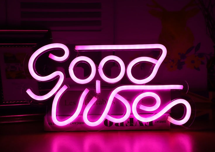 "Good Vibes & Rose" Neon Sign