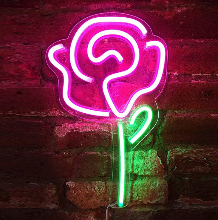 "Good Vibes & Rose" Neon Sign