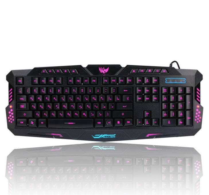 J10 RGB Gaming Keyboard and Mouse Set - Wired USB, 108 Keys, Tri-Color Backlit