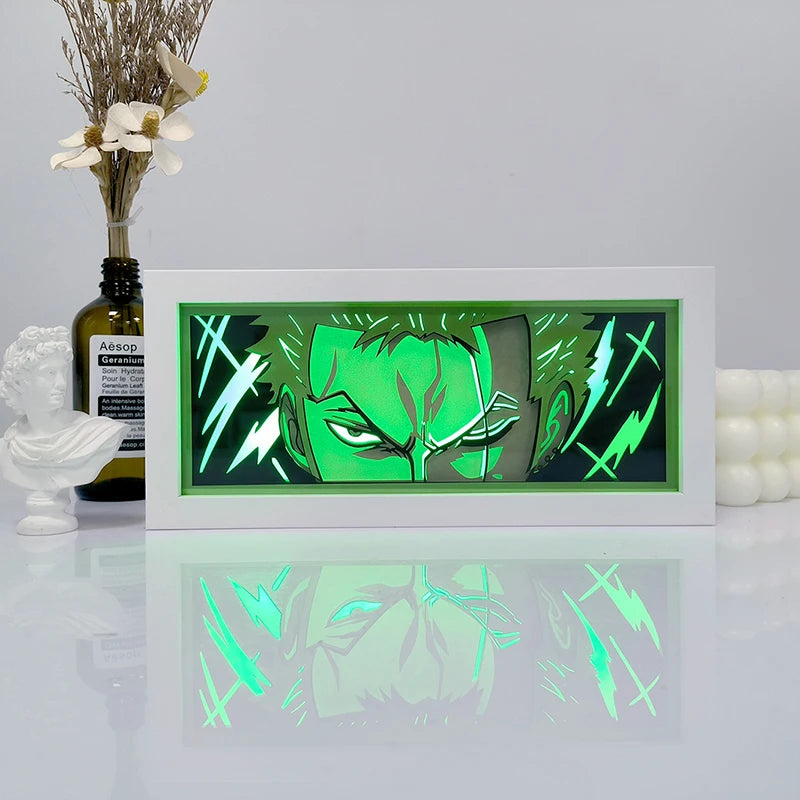 One Piece Shadow Box Lamp - Remote-Controlled LED Light with Multi-Color Display