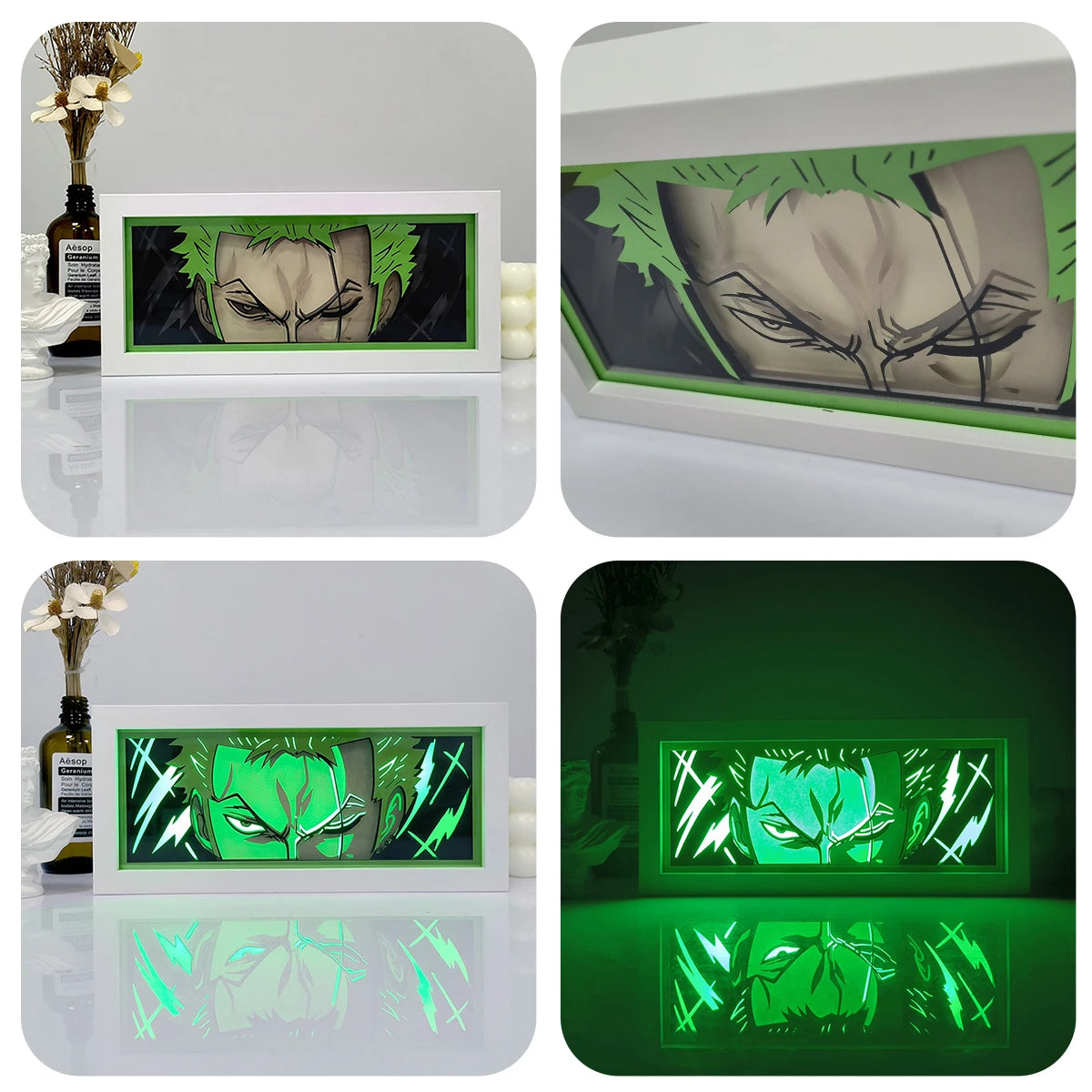 One Piece Shadow Box Lamp - Remote-Controlled LED Light with Multi-Color Display