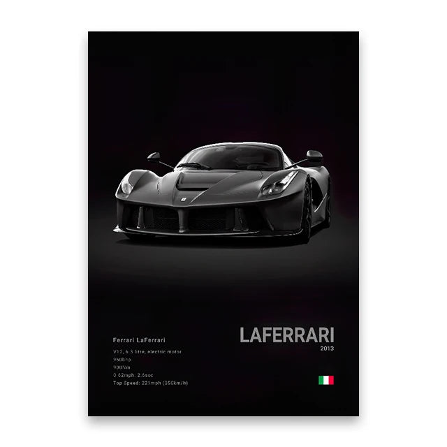 Famous Cars Canvas Art - M5, 918 GT3, G63, STO, SLS - Unframed Wall Decor