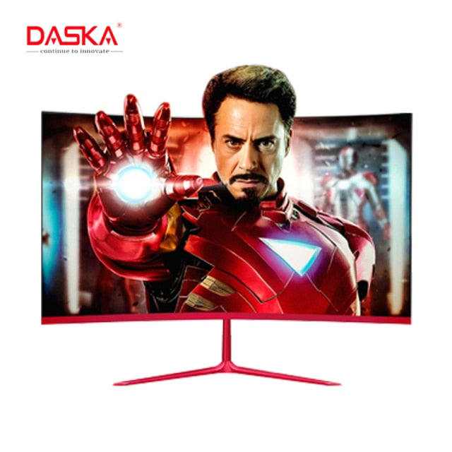 DASKA 24'' Curved Gaming Monitor - 2ms Response, Full HD, HDMI/VGA Inputs