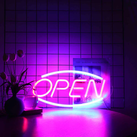 USB Open Neon Sign Light LED Neon Lamps Wall Hanging Decor Romantic Atmosphere Light For Home Store Business Bar Club Decor