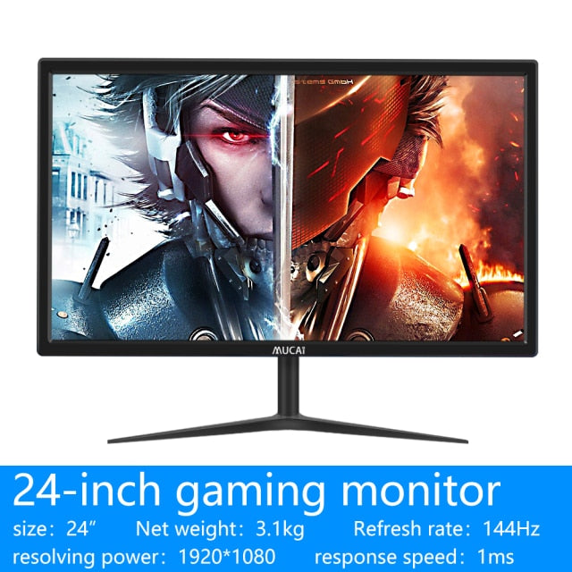 MUCAI 24" 144Hz/165Hz Gaming Monitor – HD TN LCD, HDMI/DP