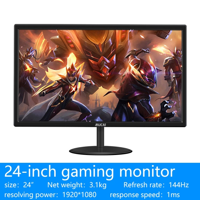 MUCAI 24" 144Hz/165Hz Gaming Monitor – HD TN LCD, HDMI/DP