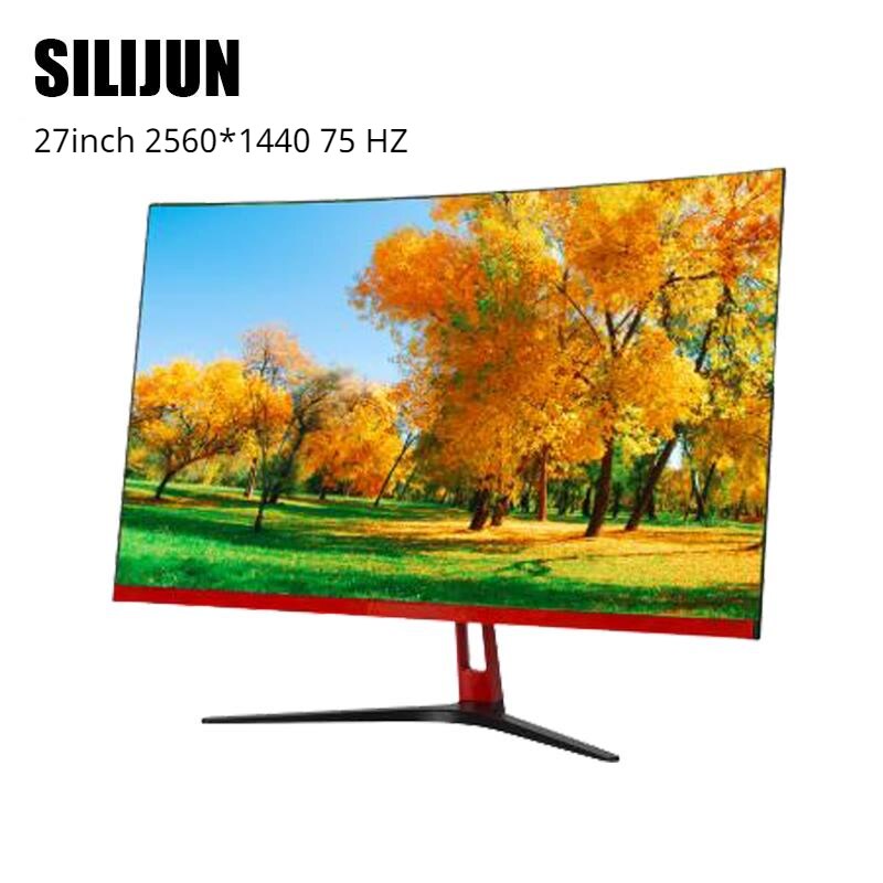 27 Inch 2K  Curved Screen Computer Monitor PC 60/75Hz HD Gaming VGA HDMI 27 Inch Flat Panel Display