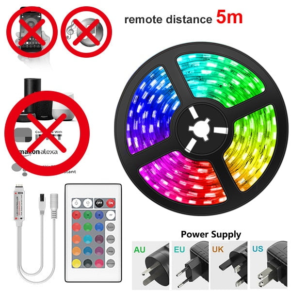 BESTOPE Bluetooth LED Strip Lights 20M RGB 5050 SMD Flexible Ribbon Waterproof RGB LED Light 5M 10M Tape Diode DC 12V Control