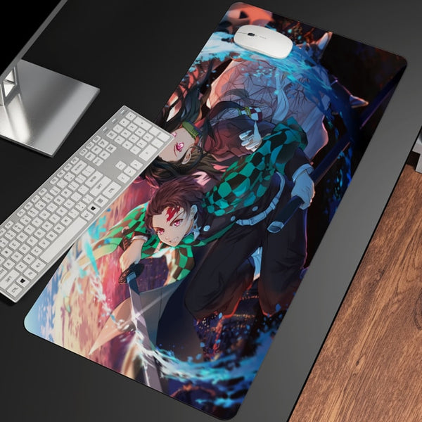 XL Anime Demon Slayer Mousepad HD Printing Computer Gamers Locking Lock Edge Mouse Pad XXL90x40cm Keyboard PC Desk Pad Csgo Pad