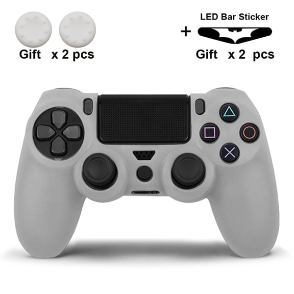 Silicone Rubber Case Cover For SONY Playstation 4 PS4 Controller Protection Skin For PS4 Pro Slim Gamepad Controle Thumb Grips