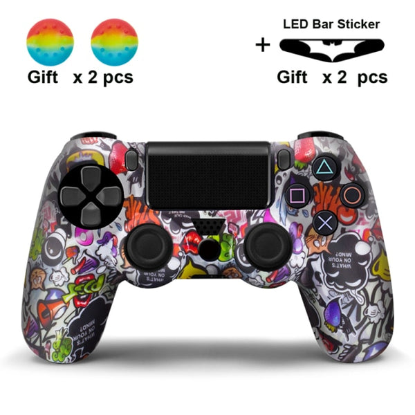 Silicone Rubber Case Cover For SONY Playstation 4 PS4 Controller Protection Skin For PS4 Pro Slim Gamepad Controle Thumb Grips