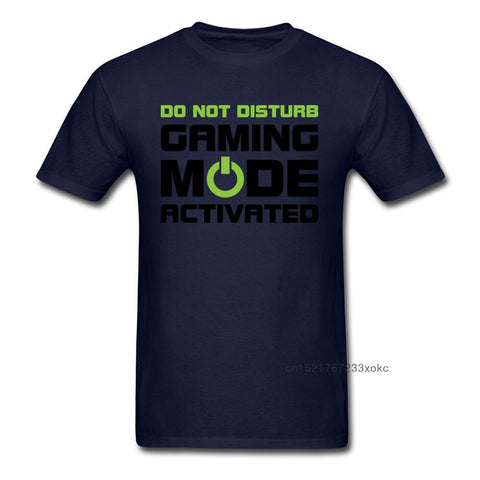 Gamer Tshirt Gaming Mode Activated T-Shirt Funny T Shirt Men Letter Clothes Printed High Quality Cotton Tops GG Tees Letter
