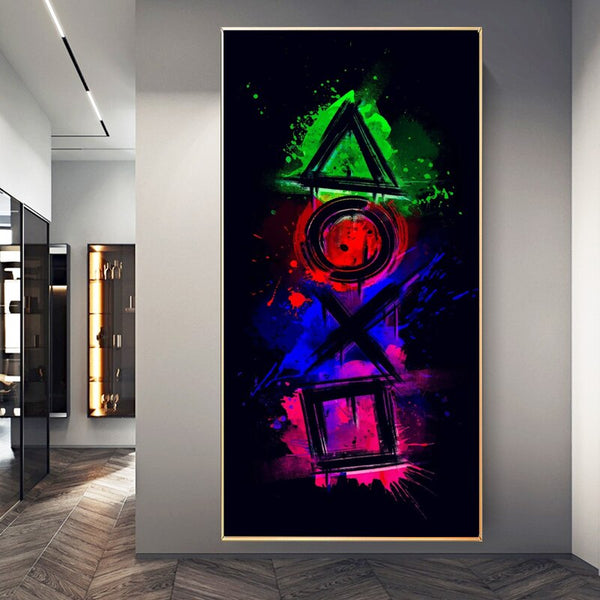 PlayStation Gamer Arena Gaming Wall Art Canvas Painting Prints and Pictures Poster for Living Room Home Interior Cuadros Decor