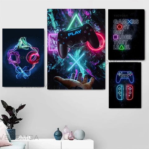 Gamer Room Poster Gamer Decoration Canvas Painting Game Playstation Pictures Hd Prints Wall Art Boys Bedroom Gaming Home Decor