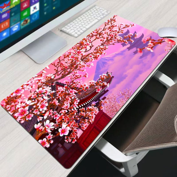 Flower Pad Large Black Gaming Mouse Pad Floral Mousepad Gamer 900x400 Rubber Keyboard Mats Desk Pad Mat Table Mausepad Carpet