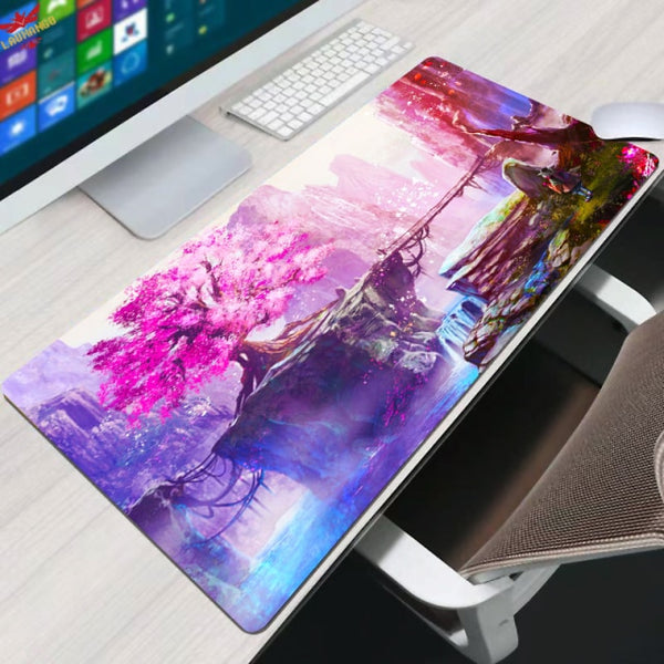 Flower Pad Large Black Gaming Mouse Pad Floral Mousepad Gamer 900x400 Rubber Keyboard Mats Desk Pad Mat Table Mausepad Carpet