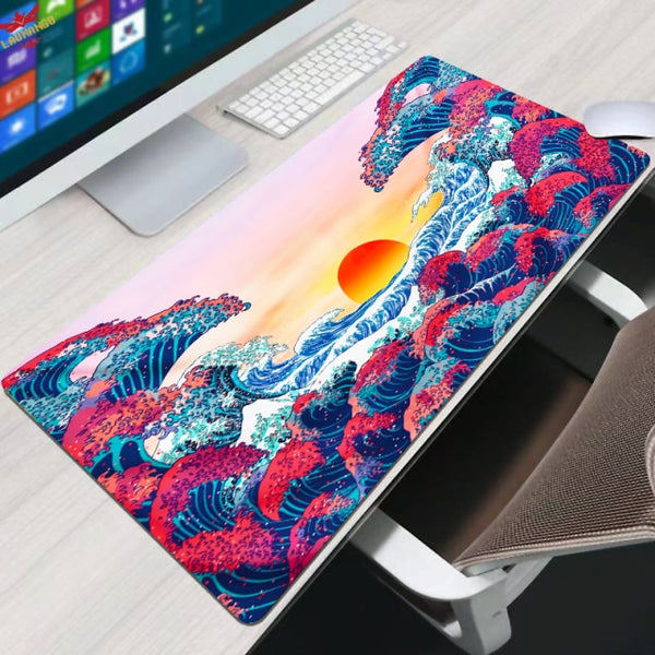 Flower Pad Large Black Gaming Mouse Pad Floral Mousepad Gamer 900x400 Rubber Keyboard Mats Desk Pad Mat Table Mausepad Carpet