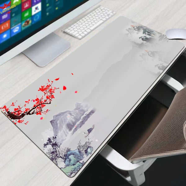 Flower Pad Large Black Gaming Mouse Pad Floral Mousepad Gamer 900x400 Rubber Keyboard Mats Desk Pad Mat Table Mausepad Carpet