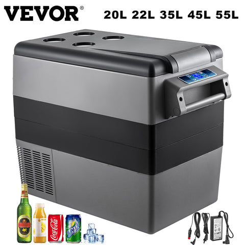 VEVOR 20L 22L 35L 45L 55L Mini Fridge Small Freezer 12V Portable Refrigerator Compressor Car Cooler for Home Vehicles Truck Boat