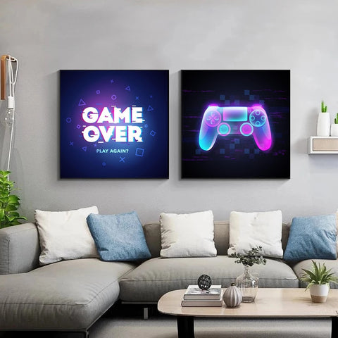 Gaming Room Poster Abstract Home Decoration Canvas Painting Funny Party Game Wall Art Picture for Living Boys BedRoom Decoration