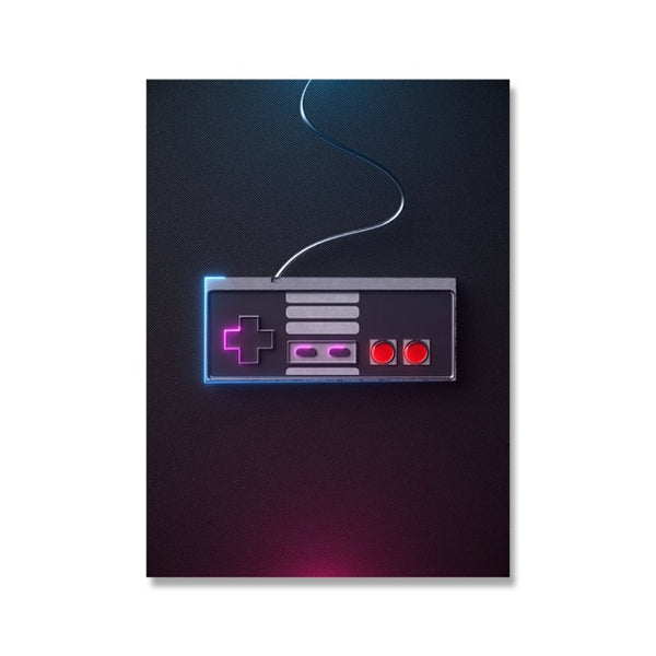 Gamer Gaming Geek Wall Art Poster Canvas Painting Playstation Buttons 3D Switch SNES Controller Boys Room Decor Fashion Pictures