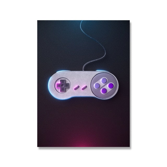 Gamer Gaming Geek Wall Art Poster Canvas Painting Playstation Buttons 3D Switch SNES Controller Boys Room Decor Fashion Pictures