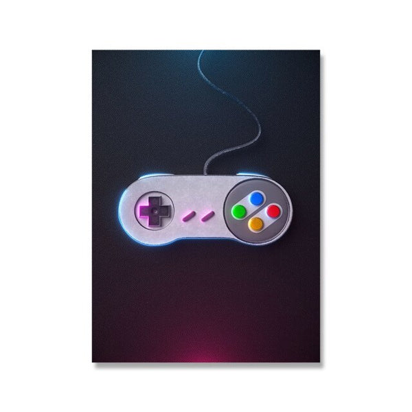 Gamer Gaming Geek Wall Art Poster Canvas Painting Playstation Buttons 3D Switch SNES Controller Boys Room Decor Fashion Pictures