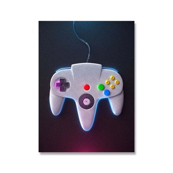 Gamer Gaming Geek Wall Art Poster Canvas Painting Playstation Buttons 3D Switch SNES Controller Boys Room Decor Fashion Pictures