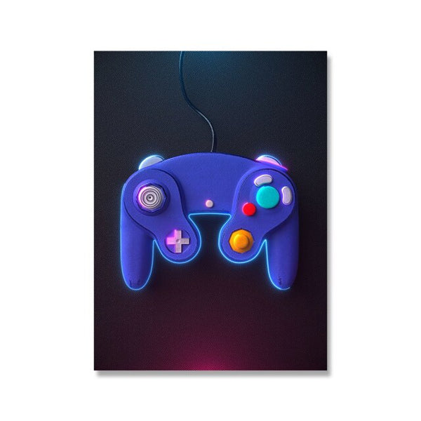 Gamer Gaming Geek Wall Art Poster Canvas Painting Playstation Buttons 3D Switch SNES Controller Boys Room Decor Fashion Pictures