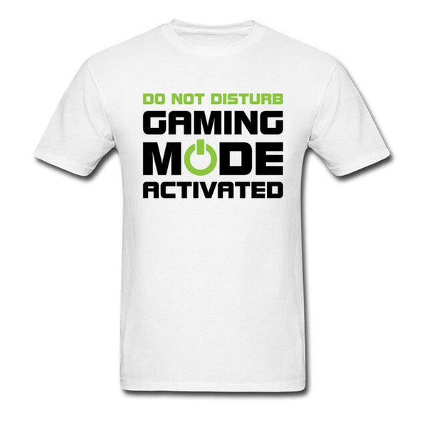 Gamer Tshirt Gaming Mode Activated T-Shirt Funny T Shirt Men Letter Clothes Printed High Quality Cotton Tops GG Tees Letter